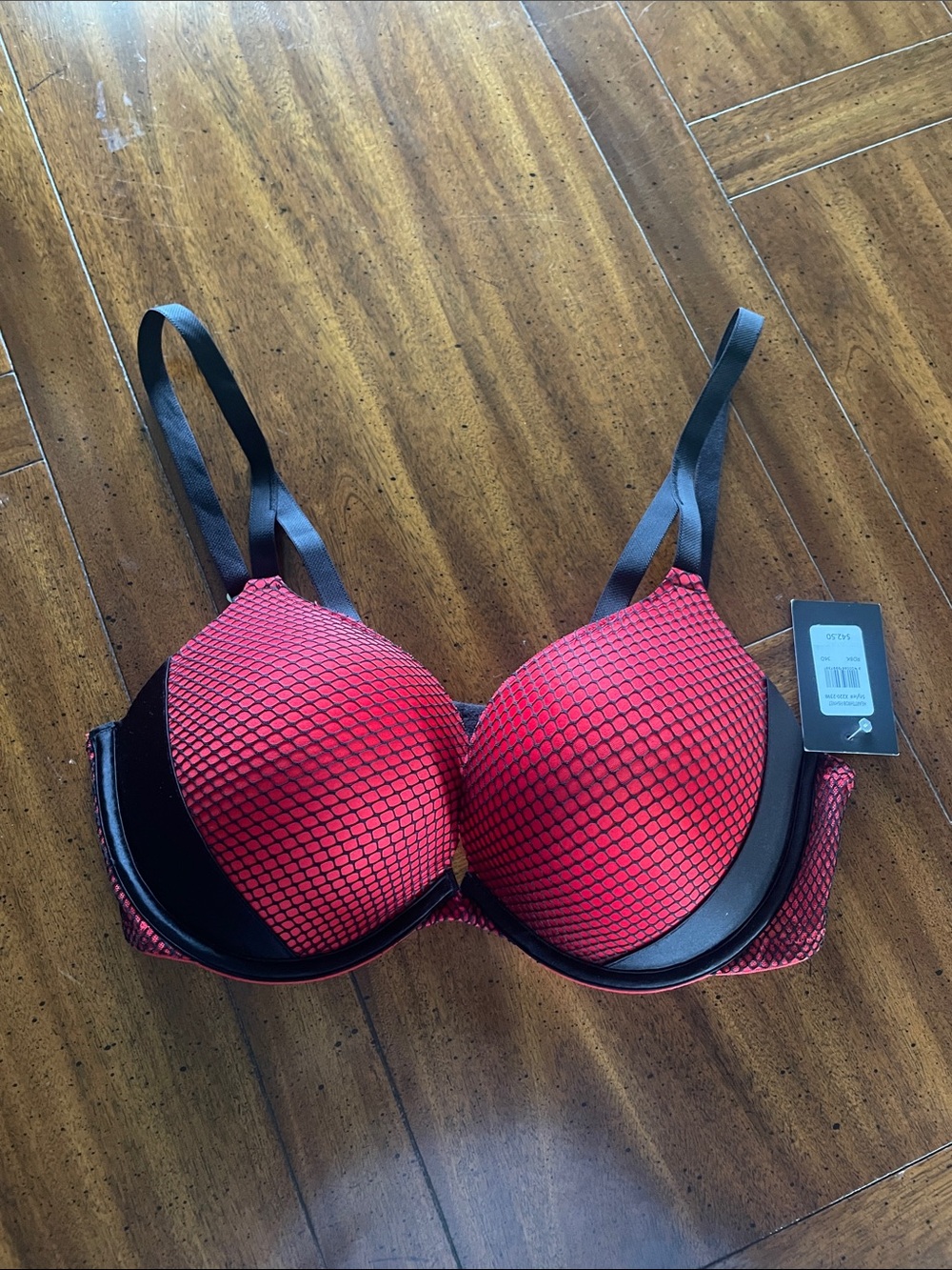 Frederick’s of Hollywood Red Lace-Pattern Push-Up Bra - Women Intimates